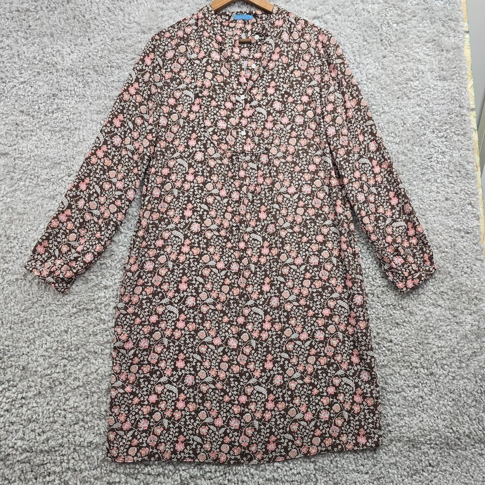 J McLaughlin Womens‎ Floral Long Sleeve Dress Size M Lightweight Cottage Boho